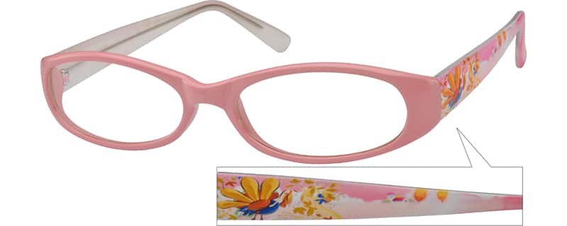 Angle view of Oval Glasses 267819 in Pink