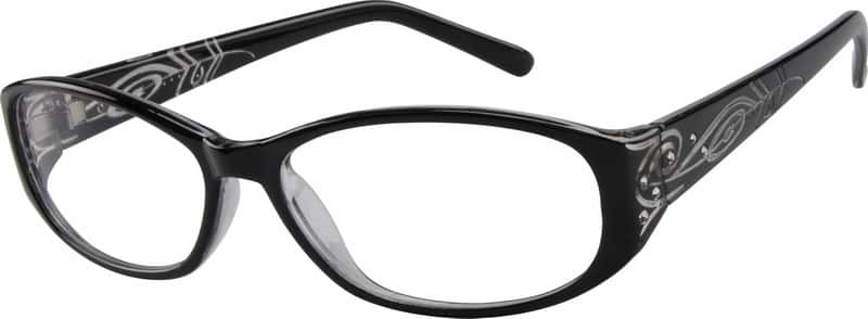 Angle view of Oval Glasses 269521 in Black