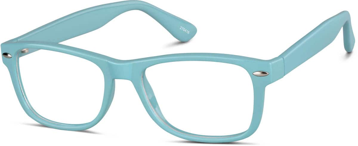 Angle view of Square Glasses 270416 in Blue