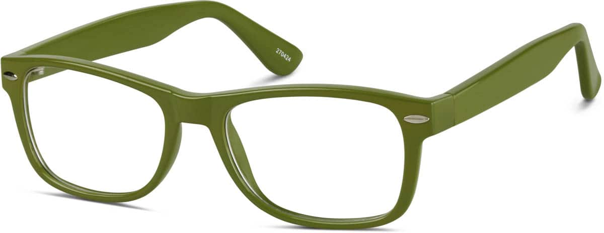 Angle view of Square Glasses 270424 in Green