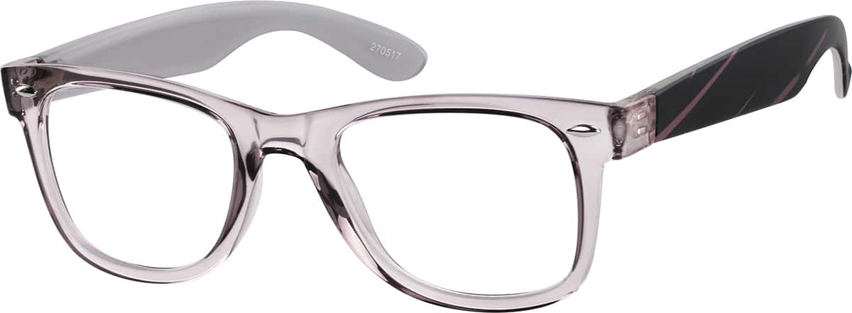 Angle view of Square Glasses 270517 in Purple