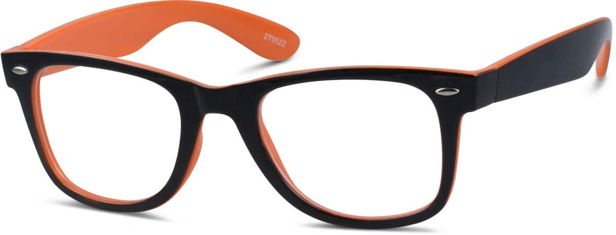 Angle view of Square Glasses 270522 in Black