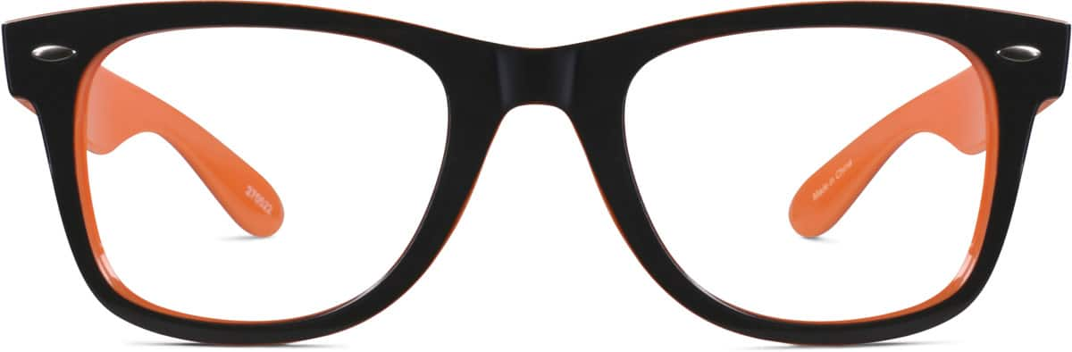 Front view of Square Glasses 270522 in Black