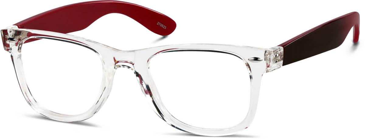 Angle view of Square Glasses 270523 in Clear