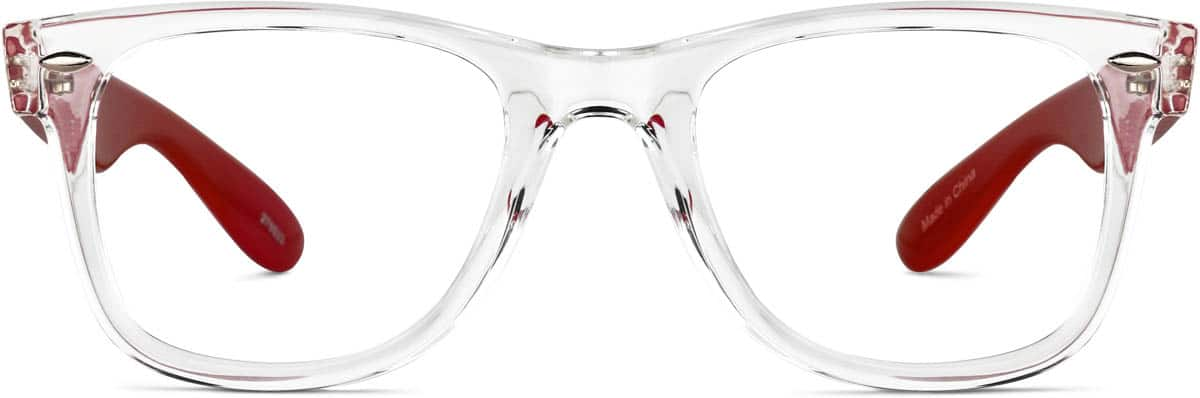 Front view of Square Glasses 270523 in Clear