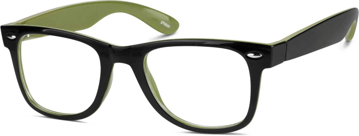 Angle view of Square Glasses 270524 in Green