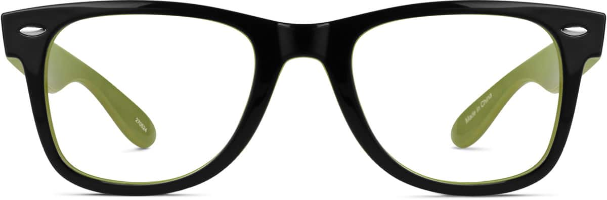 Front view of Square Glasses 270524 in Green