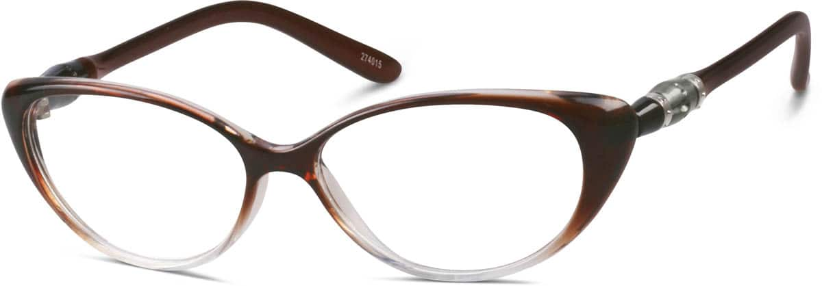 Angle view of Oval Glasses 274015 in Brown