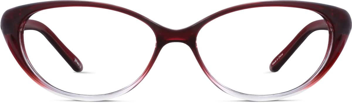 Front view of Oval Glasses 274018 in Red