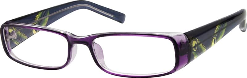 Angle view of Rectangle Glasses 276517 in Purple