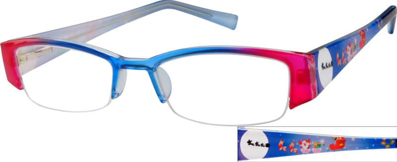 Angle view of Rectangle Glasses 277529 in Multicolor