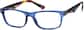 Angle view of Rectangle Glasses 278216 in Blue thumbnail