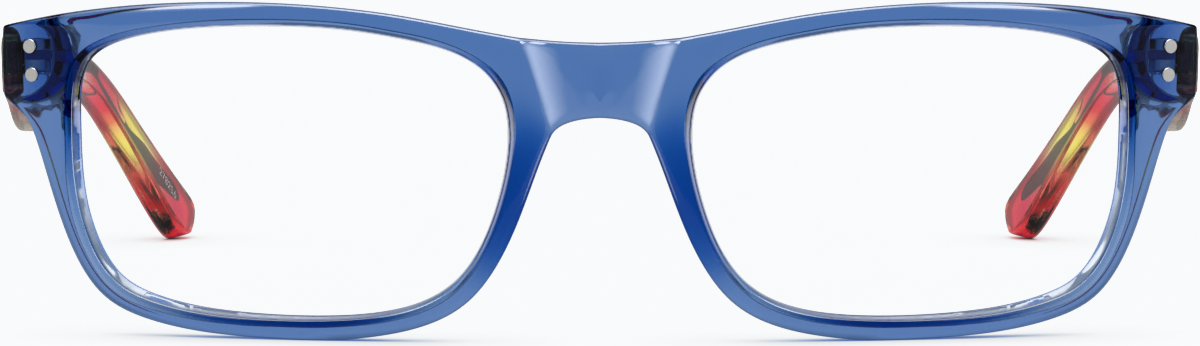 Front view of Rectangle Glasses 278216 in Blue thumbnail