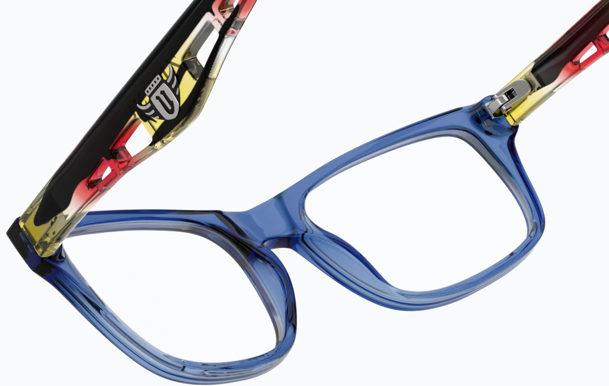 See-through view of Rectangle Glasses 278216 in Blue thumbnail