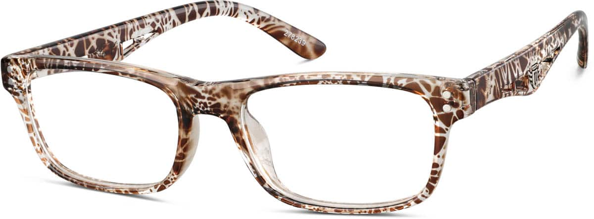 Angle view of Rectangle Glasses 278239 in Giraffe