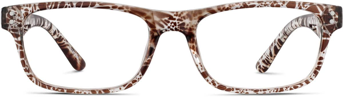 Front view of Rectangle Glasses 278239 in Giraffe