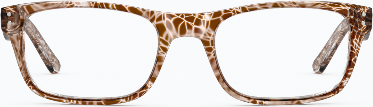 Front view of Rectangle Glasses 278239 in Giraffe thumbnail