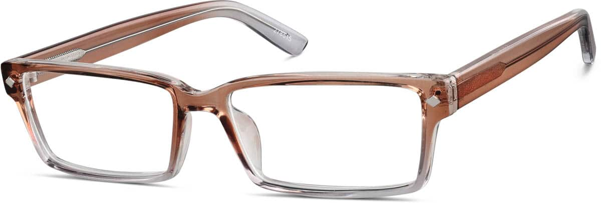 Angle view of Rectangle Glasses 278515 in Brown