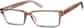 Angle view of Rectangle Glasses 278515 in Brown thumbnail