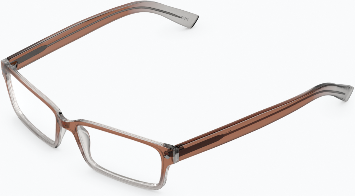 Angle view of Rectangle Glasses 278515 in Brown thumbnail