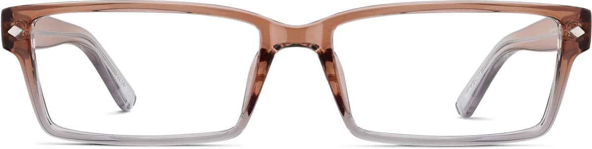 Front view of Rectangle Glasses 278515 in Brown