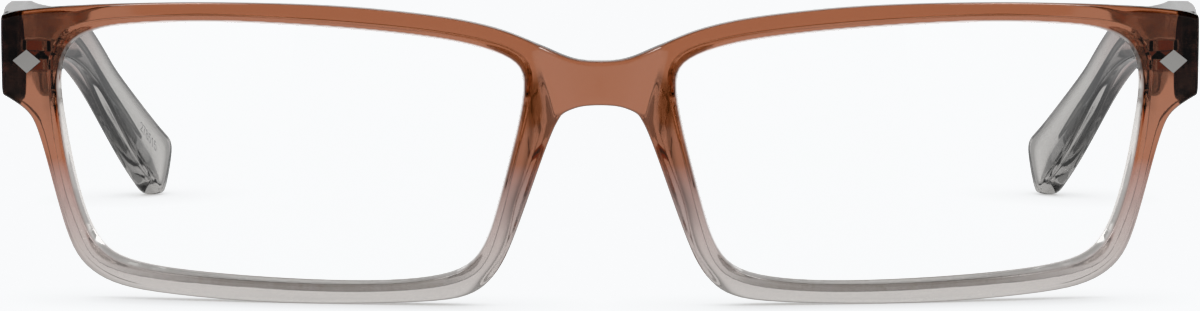 Front view of Rectangle Glasses 278515 in Brown thumbnail