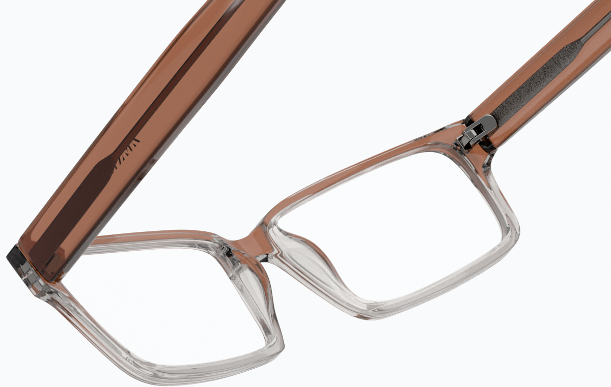 See-through view of Rectangle Glasses 278515 in Brown thumbnail
