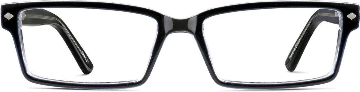 Zenni Men's Geek Chic Rectangle Prescription Glasses Blue Plastic Full Rim Frame, Universal Bridge Fit, Extended Fit, Blokz Blue Light Glasses, 278536