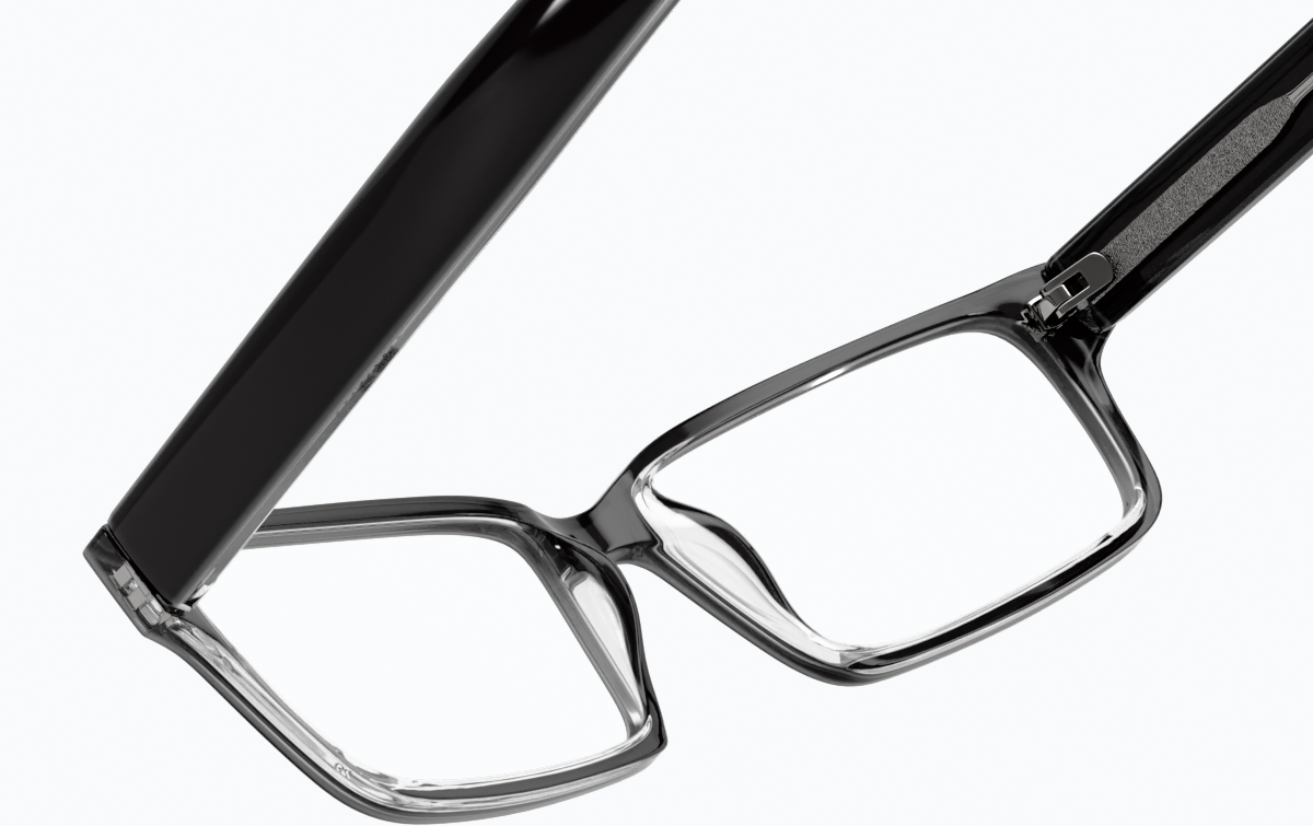 See-through view of Rectangle Glasses 278521 in Black thumbnail