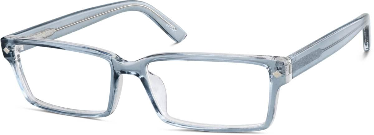 Angle view of Rectangle Glasses 278536 in Blue