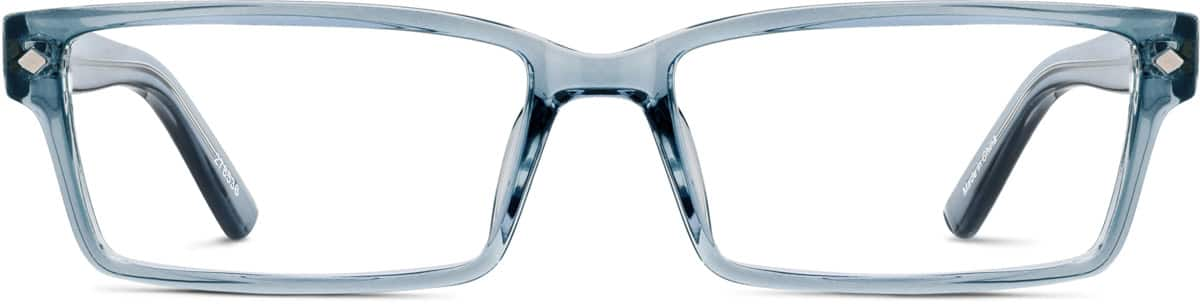 Front view of Rectangle Glasses 278536 in Blue