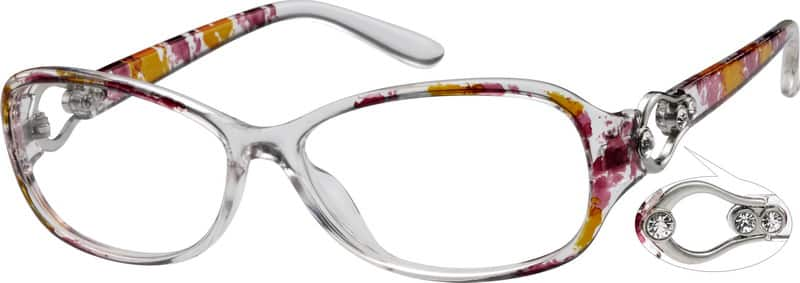 Angle view of Oval Glasses 279317 in Purple