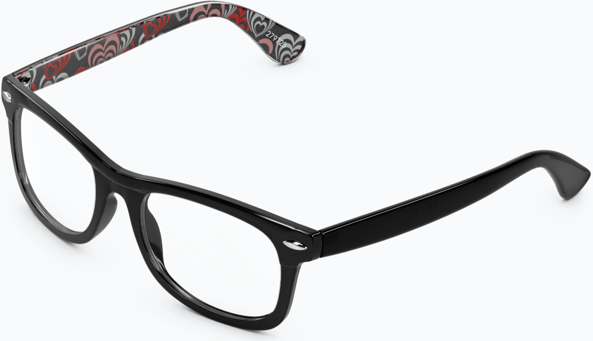 Angle view of Square Glasses 279721 in Black thumbnail