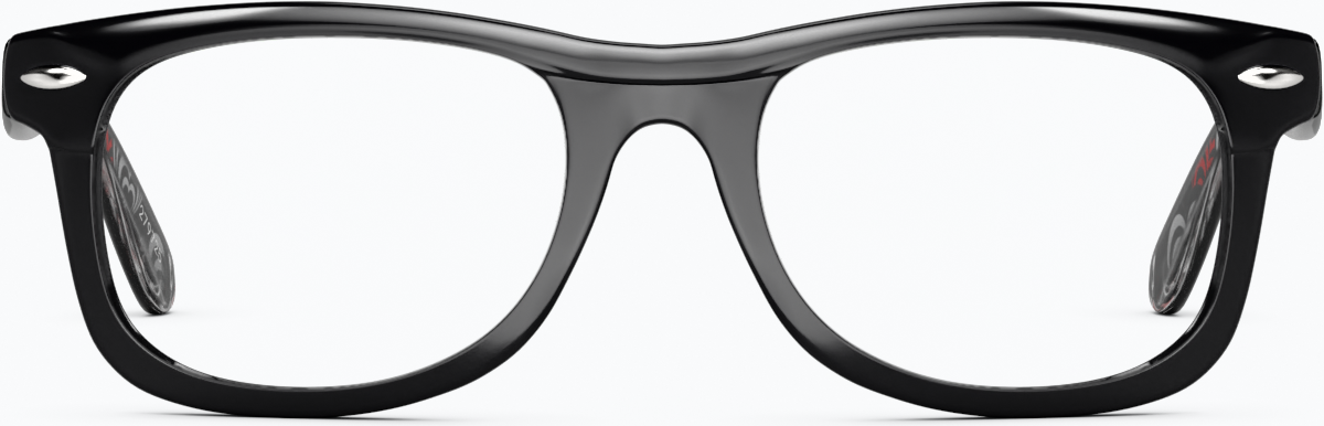 Front view of Square Glasses 279721 in Black thumbnail
