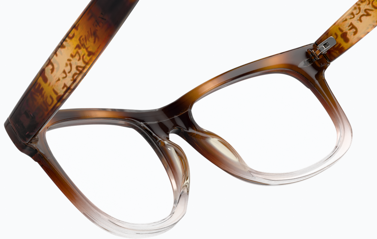 See-through view of Square Glasses 279735 in Brown thumbnail