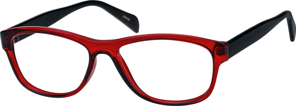 Angle view of Rectangle Glasses 280118 in Red