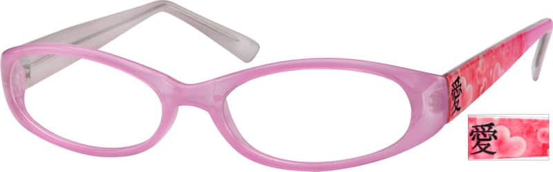 Angle view of Oval Glasses 280419 in Purple