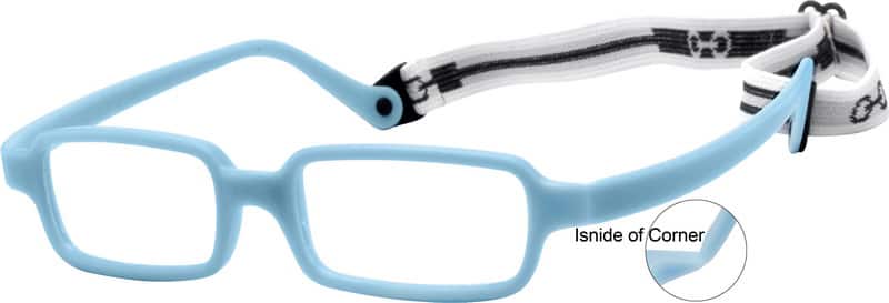 Angle view of Kids’ Rectangle Glasses 281416 in Blue