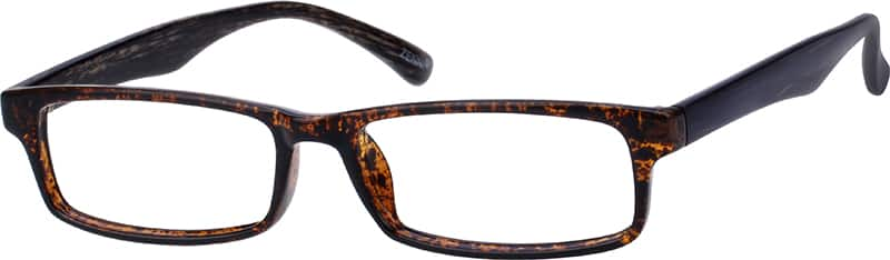 Angle view of Rectangle Glasses 281925 in Brown