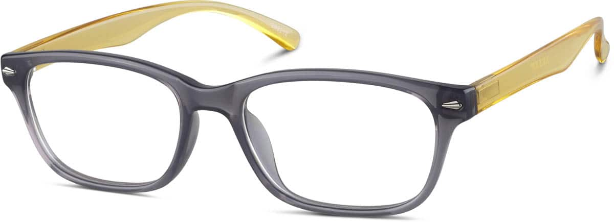 Angle view of Rectangle Glasses 282212 in Grey