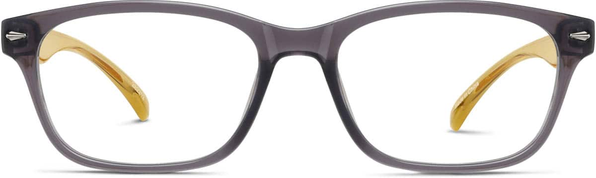 Front view of Rectangle Glasses 282212 in Grey