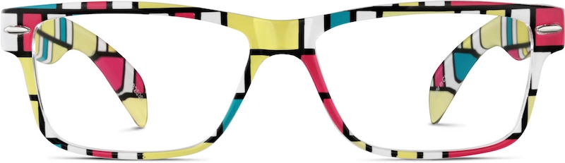 Multicolor Rectangle Glasses front-view