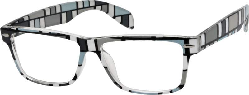 Angle view of Rectangle Glasses 282552 in Gray