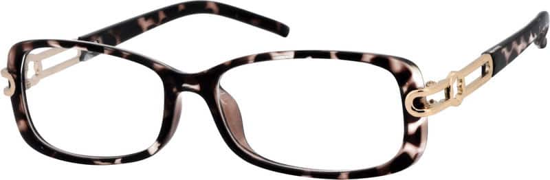 Angle view of Rectangle Glasses 283325 in Tortoiseshell