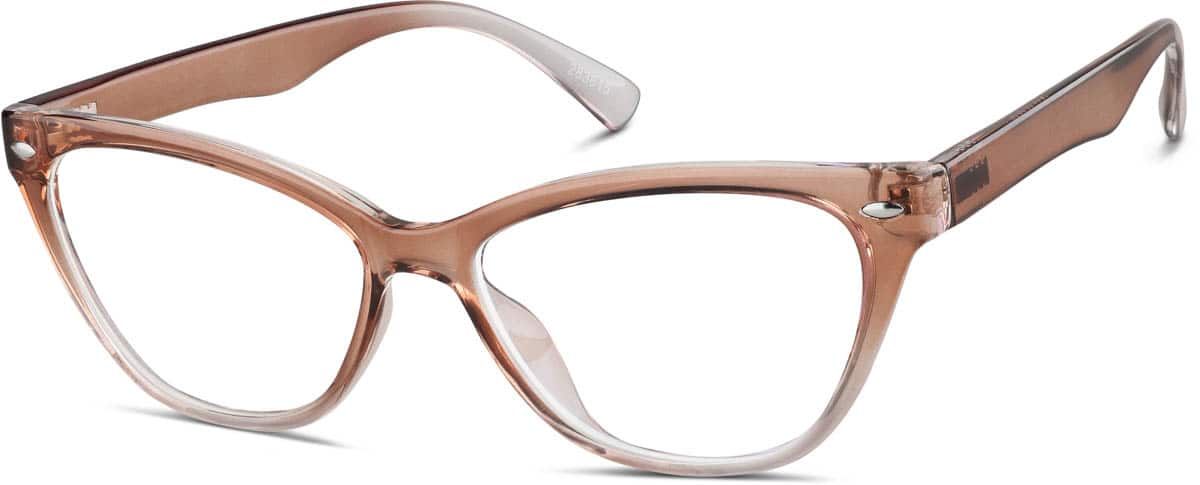 Angle view of Cat-Eye Glasses 283615 in Brown