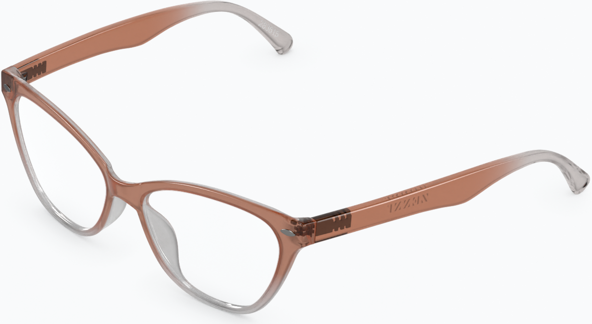Angle view of Cat-Eye Glasses 283615 in Brown thumbnail