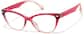 Angle view of Cat-Eye Glasses 283618 in Red thumbnail