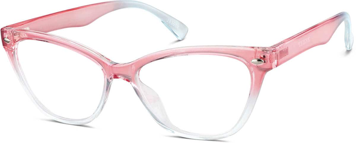 Angle view of Cat-Eye Glasses 283619 in Pink