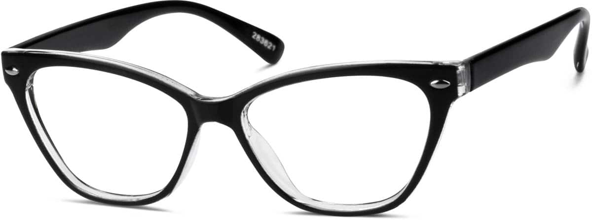 Angle view of Cat-Eye Glasses 283621 in Black