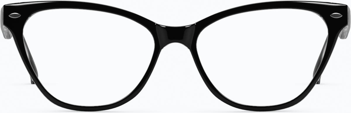 Front view of Cat-Eye Glasses 283621 in Black thumbnail